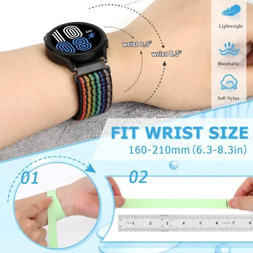 Miniatura 3 de Correas deportivas de nailon de 0.709 in de liberación rápida compatibles con Garmin Venu 4 1.614 in/3S 1.614 in/Venu 2S/Vivoactive 4S/Vivomove