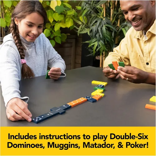 Miniatura 5 de Mindful Classics, Juego de dominó de madera de doble seis, juegos clásicos sostenibles con estuche de almacenamiento de madera, para adultos y niños