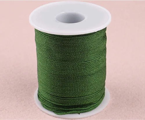 Miniatura 3 de Cuerda de hilo de nailon para jardinería, pulseras trenzadas, manualidades (0.039 in-394 pies, verde militar)