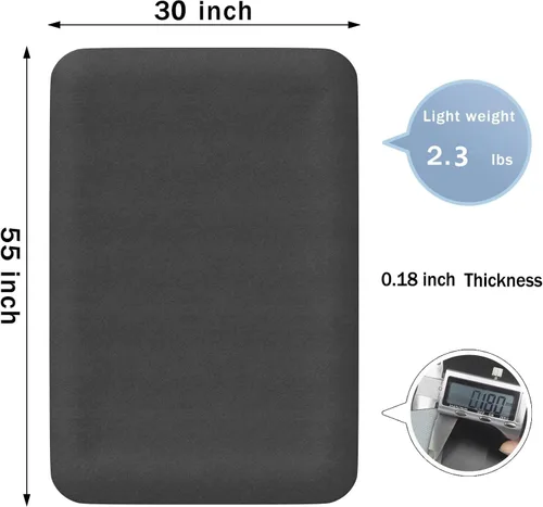 Miniatura 2 de Tapete para silla de oficina para suelos duros, antideslizante, resistente para debajo del escritorio, para suelos de madera dura, 30 x 55 pulgadas