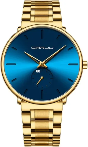 Mens Watches Ultra-Thin Minimalist Waterproof-Fashion Wrist Watch for Men Unisex Dress with Stainless Steel Band-Black Hands