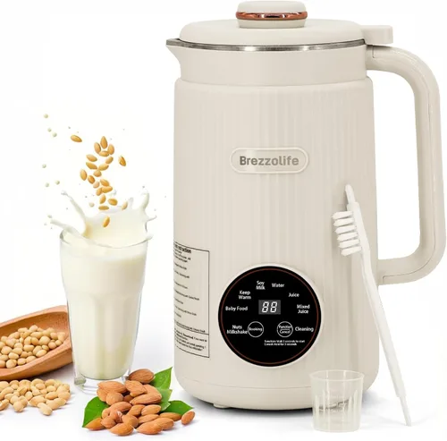 Miniatura 8 de Fabricante de Leche de Nueces, Máquina Automática de Leche de Soja de Acero Inoxidable de Gran Capacidad de 40oz para Leche Casera, de Avena, Leche