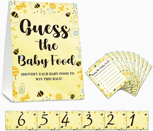 Juegos de Baby Shower - Juego de comida Adivina el bebé - Revela de género/anuncio de embarazo suministros para fiestas - A07
