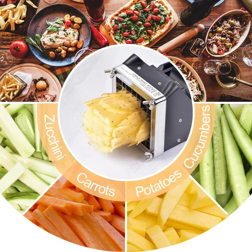 Miniatura 4 de Cortador de Papas, Sopito Cortador de Papas Fritas Caseras con Cuchilla de Acero Inoxidable de 1/2 Pulgada Excelente para Papas, Zanahorias y Pepinos