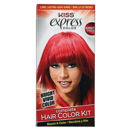 Kiss Express - Kit completo de tinte semipermanente para el cabello, tinte vívido y altamente pigmentado para cabello vibrante, fórmula suave,