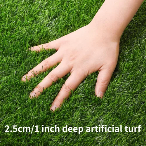 Miniatura 2 de Aneco Camino de mesa de césped artificial, rollo de alfombra de césped sintético de 12 x 36 pulgadas, decoración de mesa de césped para primavera
