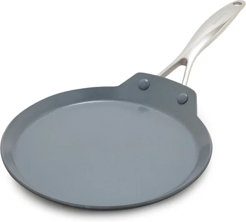 GreenPan Valencia Pro - Sartén antiadherente de 9.5" para crepes, sartén plana de 24 cm de cerámica sin PFAS, apta para inducción, ollas y sartenes