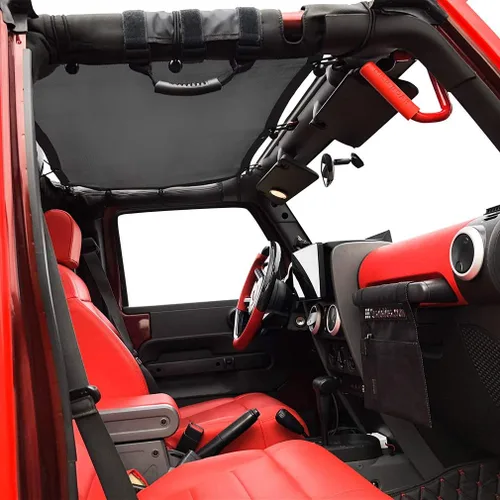 Miniatura 2 de Shadeidea JK - Parasol superior compatible con Jeep Wrangler JKU, cubierta de techo de malla suave (2007-2018) - Bloqueador de ruido de viento UV