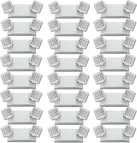 Miniatura 12 de LED Emergency Lights with Battery Backup 6 Pack, Commercial Emergency Lights Fixture Two Head Adjustable, Hardwired Emergency Light for Business