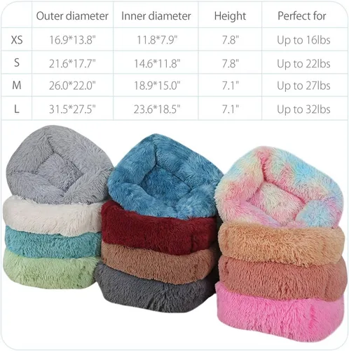 Miniatura 7 de La La Pet® Cama de dona para perros y gatos, acogedora cama para mascotas, cama para perros madriguera, cama calmante para mascotas, almohada