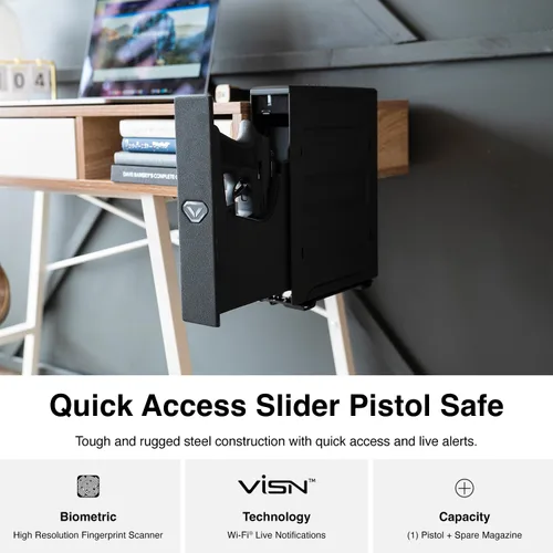 Miniatura 2 de VAULTEK Slider Series - Caja fuerte robusta para pistolas inteligente, con puerta deslizante de apertura automática rápida, caja fuerte para pistola