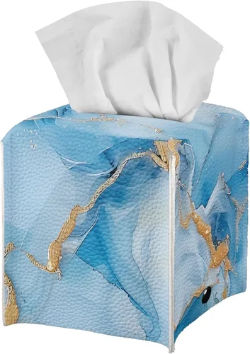 Miniatura 43 de ZFRXIGN Caja de pañuelos de hongos estética, funda cuadrada de piel sintética, organizador con cinturón inferior para tocador, encimera, mesita