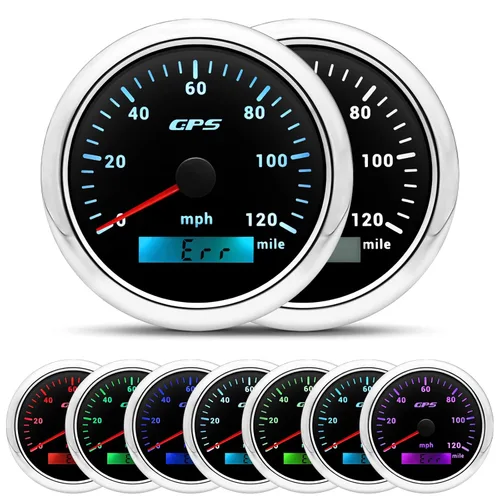 Miniatura 8 de ARTILAURA Velocímetro GPS para embarcaciones de 85 mm 3-3/8" 7 Color 80 MPH, impermeable, 9-32 V para marino, automóvil, motocicleta, camión (blanco)