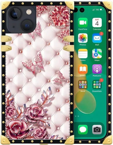Miniatura 23 de DAIZAG Funda compatible con iPhone 14 Pro Max, funda de Angel Wings Girl para iPhone 14 Pro Max, decoración de metal de TPU suave a prueba de golpes