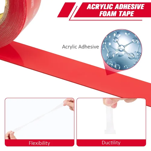 Miniatura 2 de 3M - Cinta de doble cara resistente de 2 x 15.4 pies, cinta de montaje de 0.04 pulgadas de grosor, cinta adhesiva transparente 4910 de espuma