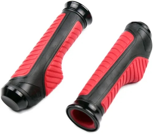 Miniatura 2 de Agarraderas de gel para manillar rojo con tapa negra compatible con Kawasaki ZZR1200