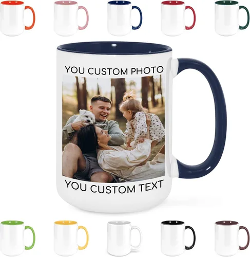 Miniatura 11 de Taza de café personalizada con texto y foto, taza personalizada, ideas únicas, regalos para hombres, mujeres, mamá, papá, novia, novio, amigo, Negro
