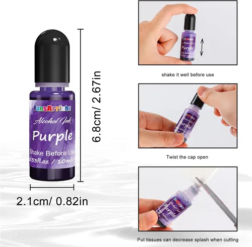 Miniatura 4 de FansArriche Tintas de Alcohol para Resina, Juego de 16 Colores de Tinta de Alcohol de Alta Concentración para Resina Epoxy, Tinta de Resina a Base