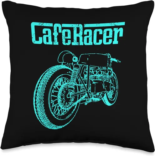 Cafe Racer Biker Men Women Adult Teens Boys Girls Kids Youth Throw Pillow