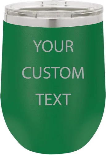 Miniatura 12 de Vaso de vino aislado de acero inoxidable personalizado personalizado de 12 oz (verde azulado)