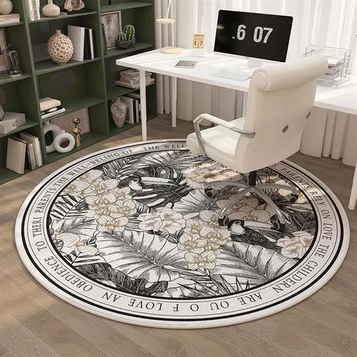 Miniatura 16 de Tapete para silla de oficina para suelo de madera dura, computadora, videojuegos, protector de piso, tapete redondo de protección de azulejos de A1
