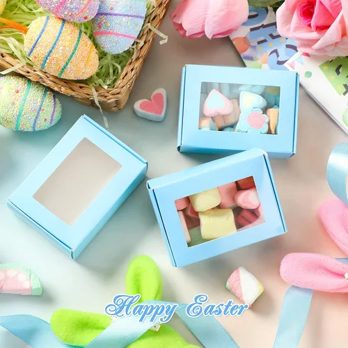 Miniatura 5 de Zonon 30 Piezas Cajas de Jabón para Embalaje Casero, Mini Cajas de Kraft para Dulces con Ventana para Panadería Dulces Fabricación de Jabón Embalaje