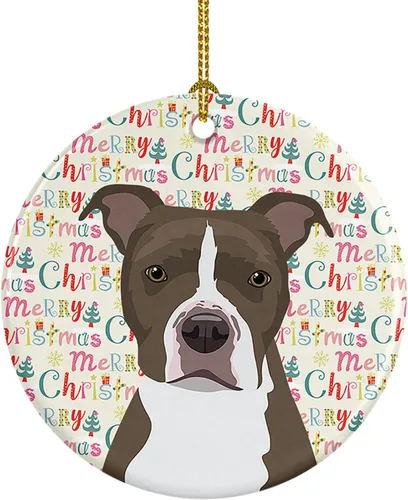 Miniatura 175 de Caroline's Treasures Bulldog Francés Azul de Navidad Adorno de Cerámica Decoraciones Colgantes para Árbol de Navidad para Hogar Navidad, Festividad