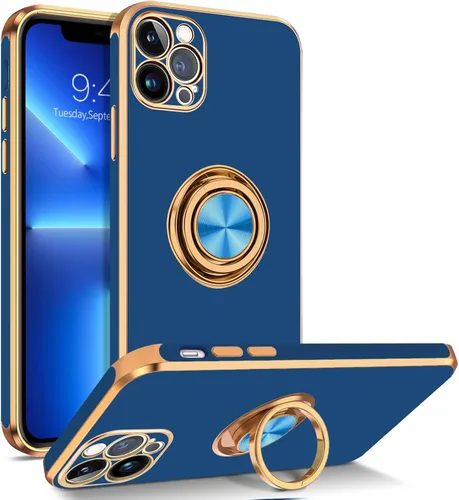 BENTOBEN Funda para iPhone 13 Pro con Soporte de Anillo de 360 Grados con Función de Atril Soporte Magnético para Montaje en Coche, Funda Protectora