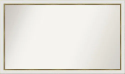 Miniatura 94 de Amanti Art Espejo de baño blanco para sobre el fregadero, 30 x 35 pulgadas, espejo de tocador rectangular estrecho de Eva de oro blanco, marco