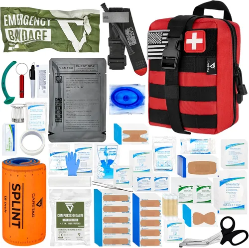 CareTac IFAK Kit de primeros auxilios y trauma con torniquete CAT Gen 7 – Kit médico táctico de grado militar que incluye vendaje israelí, sello de