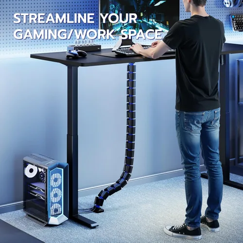 Miniatura 6 de ARES WING Columna de gestión de cables para debajo del escritorio, organización magnética de cables de vértebras para escritorio de pie, organizador