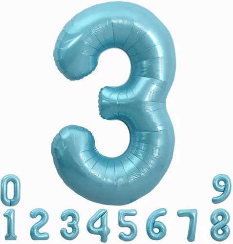 Miniatura 12 de TONIFUL 40 Inch Pastel Blue Number 8 Foil Balloons Large Mylar Foil Digital 8 Balloons for 8th Birthday, Gender Neutral Party, Baby Shower, Oro rosa