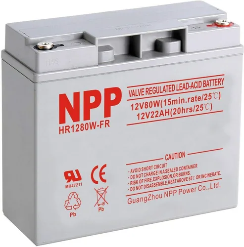 NPP HR1280W 12V 480Watts, batería de UPS ignífuga de alta tasa de batería de alta velocidad, 12V 18Ah, 20Ah 12Volt AGM Sellado Plomo Ácido Recargable