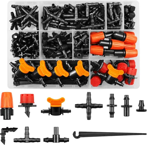 Miniatura 12 de Válvulas de riego por goteo de 1/4 pulgadas, 40 válvulas de interruptor de apagado de riego por goteo para tubos de riego por goteo de 1/4 pulgadas