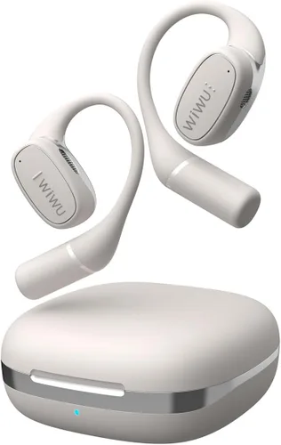 ENC - Auriculares inalámbricos con 2 micrófonos, llamadas claras AI, cómodos ganchos para los oídos, sonido estéreo, auriculares Bluetooth