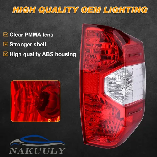 Miniatura 4 de Luz trasera compatible con Toyota Tundra 2014-2021 Pickup Luz trasera derecha del lado del pasajero Conjunto de lámpara de freno trasera sin