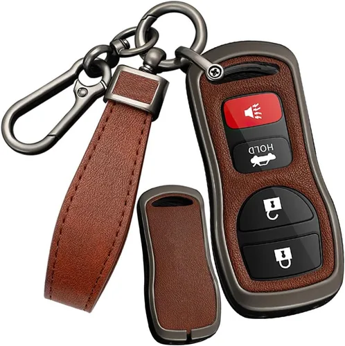Miniatura 11 de SANRILY Funda de piel sintética para llavero de 3/4 botones para Nissan Sentra Xtrail Pathfinder Quest Altima Armada Frontier para Infiniti FX35