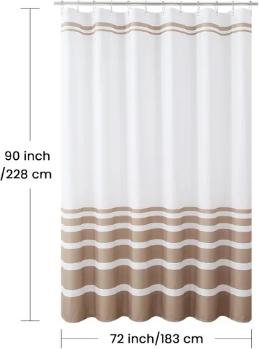 Miniatura 92 de Cortinas de Ducha Negras, Cortinas de Ducha de Poliéster Impermeable con Rayas Horizontales Degradadas en Blanco y Negro Modernas para Baño, 72x72