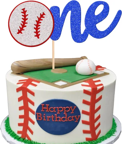 Miniatura 10 de 24 piezas de decoración de cupcakes de béisbol con purpurina para jugadores de béisbol temáticos deportivos para temática de béisbol, baby shower