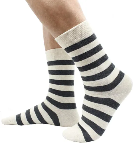 Miniatura 88 de TOEJYJ Calcetines de vestir divertidos para hombre, paquete de calcetines casuales divertidos, coloridos calcetines de algodón a rayas, talla 10-13