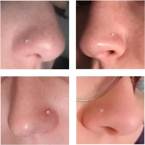Miniatura 2 de NZDLM Anillo de nariz transparente Bioflex para nariz, aretes en forma de L, sacacorchos para la nariz, piercings corporales, joyería para mujeres