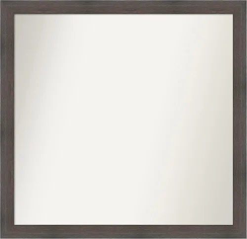 Miniatura 213 de Amanti Art Espejo de pared personalizado no biselado (24 x 27 pulgadas), marco estrecho de nogal chipre - varios tamaños personalizados - Espejo