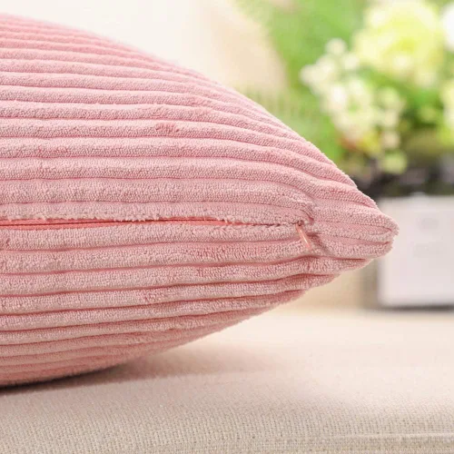 Miniatura 293 de Artscope Fundas de Almohada de Pana a Rayas Acogedoras Súper Suaves Decorativas Cuadradas Fundas de Cojín para Sofá Sillón Dormitorio Decoración