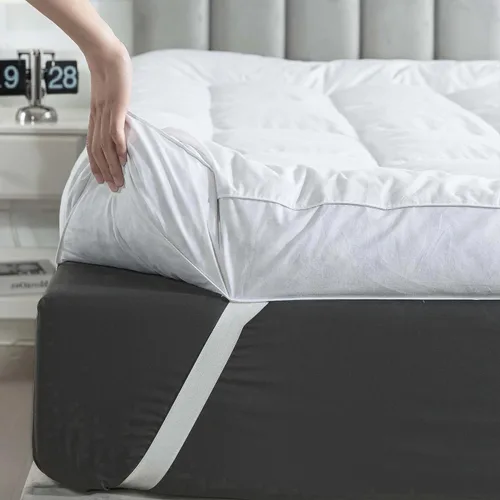 Miniatura 9 de WhatsBedding 3 Inch Feather Bed Mattress Topper, Duck Feather Memory Foam Bed Topper, Soft Fluffy Supportive Pressure Relief Mattress, Twin Size, 39