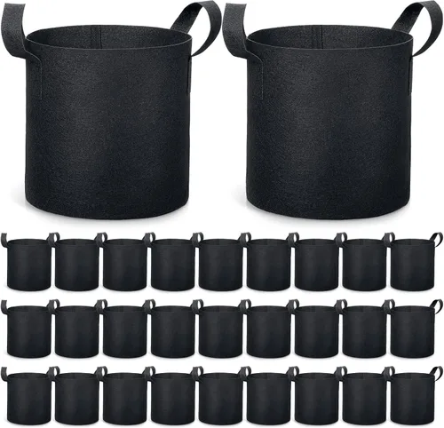 Boao Paquete de 30 bolsas de cultivo de 2 galones, macetas de tela de aireación para plantas con asas, macetas de cultivo gruesas no tejidas, bolsas