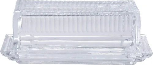 Miniatura 3 de Tablecraft Plato individual, vidrio transparente, mantequilla en relieve, 7 x 3 x 2.75, paquete de 6