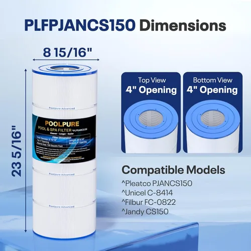 Miniatura 2 de POOLPURE PLFPJANCS150 - Filtro de piscina que reemplaza a Jandy CS150, CCX1500RE, CC1500RE, X-Stream 150, R0462300, PJANCS150, Ultral-B3, Unicel