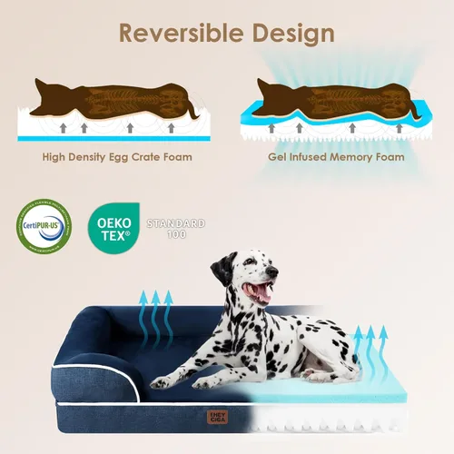 Miniatura 197 de EHEYCIGA – Cama ortopédica impermeable para perros pequeños, de espuma viscoelástica tipo caja de huevos, con bordes elevados y base antideslizante