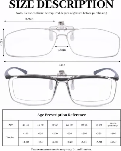Miniatura 4 de LUFF Anti-Blue Clip On Reading Glasses Can Flipped Reader for Women/Men