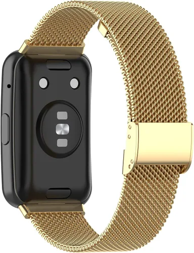 Miniatura 2 de Compatible con Huawei Watch Fit Band para mujeres y hombres, correa de metal de acero inoxidable de repuesto para Huawei Watch Fit Band Dorado